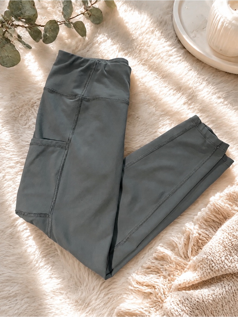 Slate Blue High-Waist Active Leggings